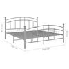 vidaXL Bedframe zonder matras metaal grijs 140x200 cm