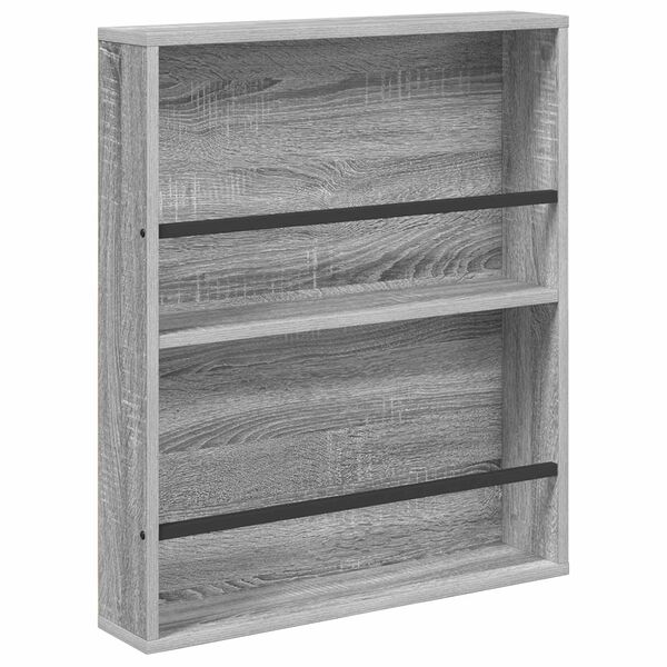 vidaXL Tijdschrift Rek Grijs Sonoma 60 x 12 x 70 cm Bewerkt hout