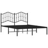 vidaXL Bedframe met hoofdbord metaal zwart 140x190 cm