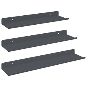 vidaXL Drijvende plank 3 st Antraciet 40 x 9 x 2,5 cm Staal