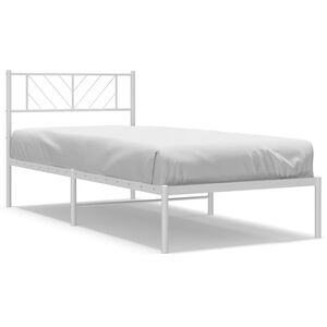 vidaXL Bedframe met hoofdbord metaal wit 80x200 cm