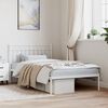 vidaXL Bedframe met hoofdbord metaal wit 107x203 cm