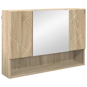 vidaXL Spiegelkast Sonoma Eiken 80 x 17 x 55 cm Bewerkt hout