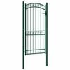 vidaXL Poort met gebogen bovenkant 102x136 cm staal groen