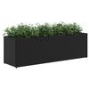 vidaXL Plantenbak met 3 potten 105x30x32 cm poly rattan zwart