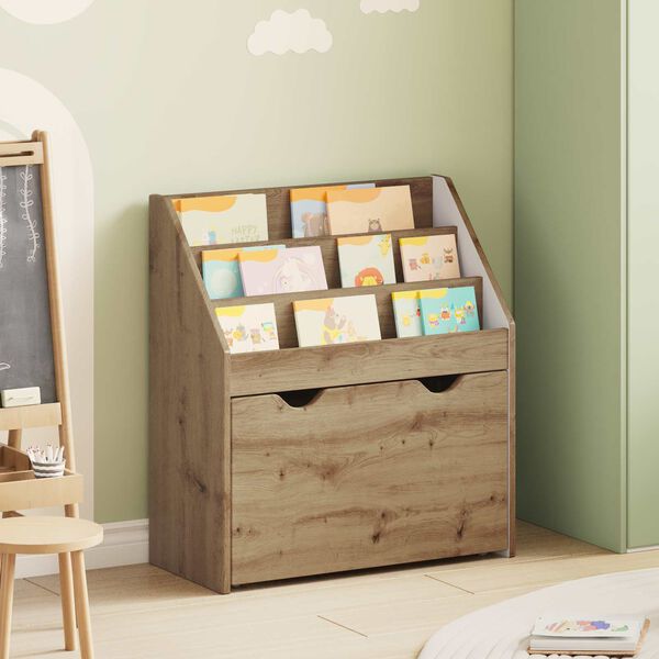 vidaXL Kinderen Boekenkast met lade Artisan Eiken 60 x 29,5 x 69 cm