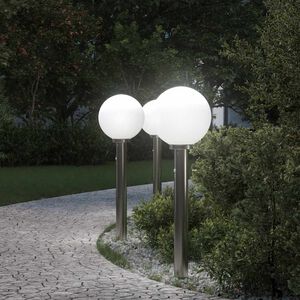 vidaXL Bolderverlichting met sensor 3 stuks 80 cm RVS IP44