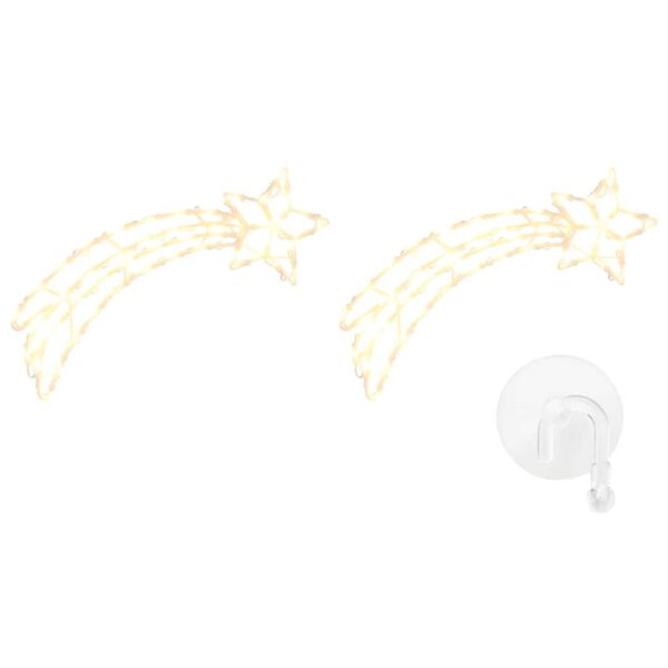 vidaXL Kerstverlichting vallende ster silhouet 2 st 50 LED's warm wit