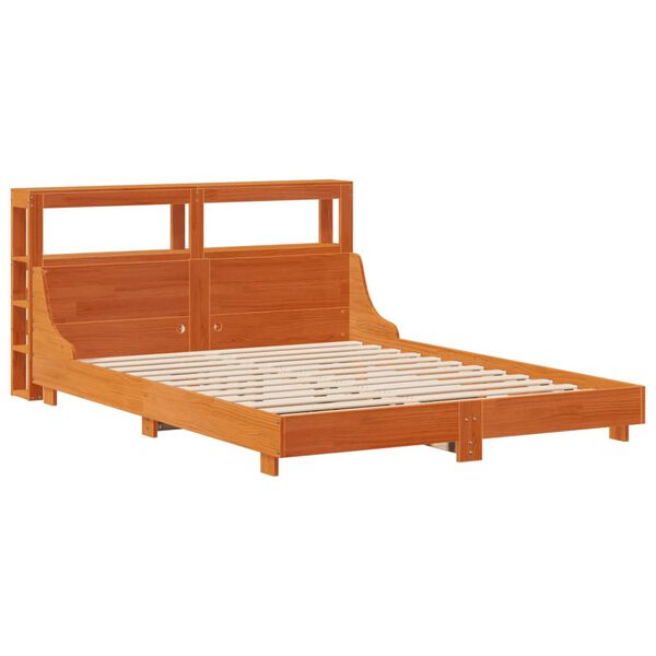 vidaXL Bedframe zonder matras massief grenenhout wasbruin 120x190 cm