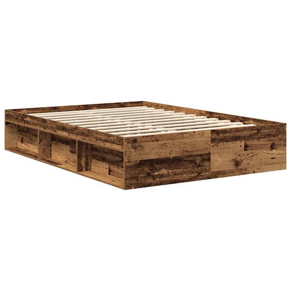 vidaXL Bedframe zonder matras bewerkt 120x190 cm bewerkt hout oud