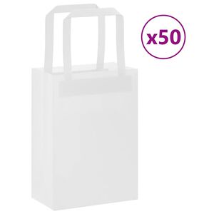 vidaXL Papieren zakken 50 st met hengsels 15x8x21 cm wit