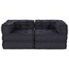 vidaXL Modulair Sofabet 2 st Stof Antracietkleurig 140 x 70 x 56 cm