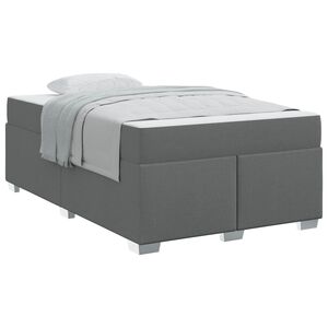 vidaXL Bedframe met matras Donkergrijs 120 x 200 cm Stof