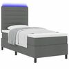 vidaXL Boxspring bed met matras met LED Donkergrijs 90 x 200 cm Stof
