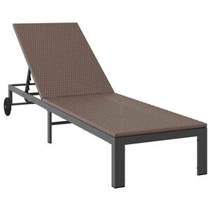 vidaXL Ligstoel 1-persoon Bruin 206 x 62,5 x 74 cm poly rattan