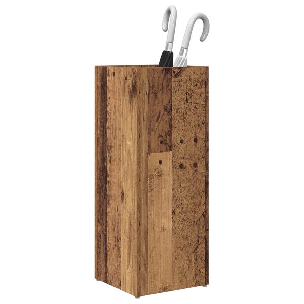 vidaXL Paraplu Standaard Oudhout 25 x 24,5 x 64 cm Bewerkt hout