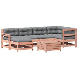 vidaXL 7-delige Loungeset met kussens massief douglashout