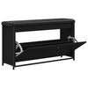 vidaXL Schoenenbankje met klaplade 102x32x56 cm zwart