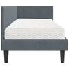 vidaXL Hoekbedframe met Matras met matras 2 pcs Grijs Fluweel