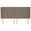 vidaXL Hoofdbord met randen 203x23x118/128 cm stof taupe