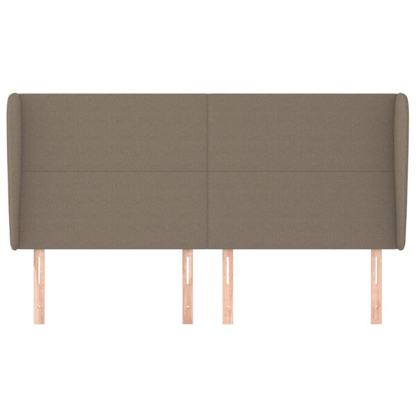 vidaXL Hoofdbord met randen 203x23x118/128 cm stof taupe