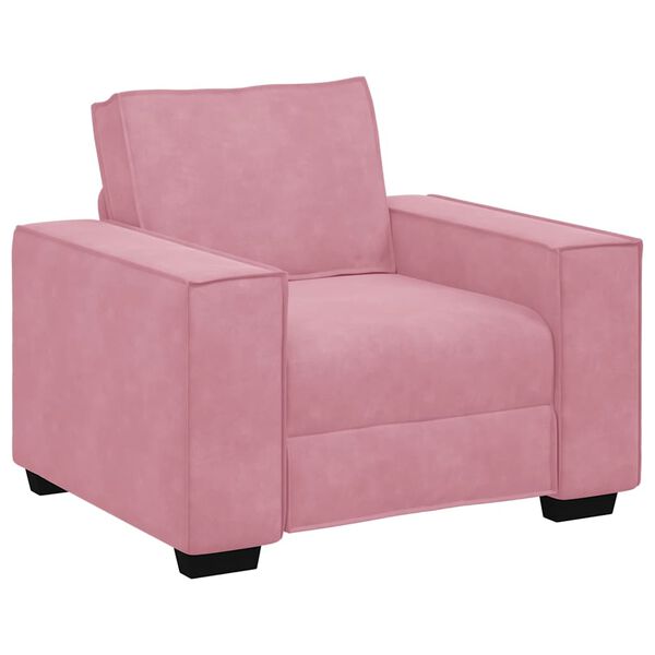 vidaXL 3-delige Loungeset met kussens fluweel roze