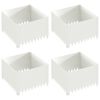 vidaXL Gazonrand 4 st 60 x 60 x 35 cm Staal Wit