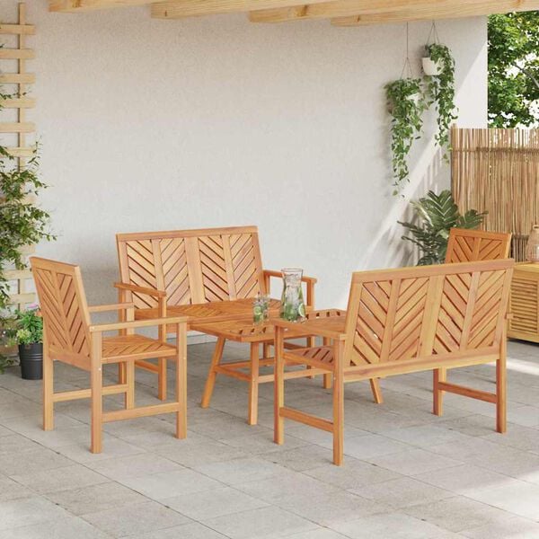 vidaXL Tuin Lounge Set Bruin Massief acaciahout