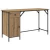 vidaXL Computerbureau Artisan Eiken Bewerkt hout 131 x 48 x 75 cm