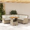 vidaXL 2-delige Loungeset met kussens poly rattan beige