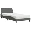 vidaXL Bed met matras "Dover" stof donkergrijs 100x200 cm