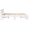 vidaXL Bedframe met hoofdeinde Wit 150 x 200 cm Massief grenenhout