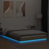vidaXL Bedframe met LED-verlichting sonoma eikenkleurig 135x190 cm
