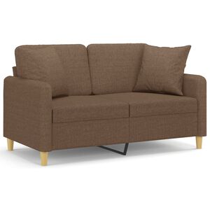 vidaXL Tweezitsbank met sierkussens 120 cm stof bruin