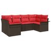 vidaXL Tuin Sofa Set 6 st Bruin Poly riet