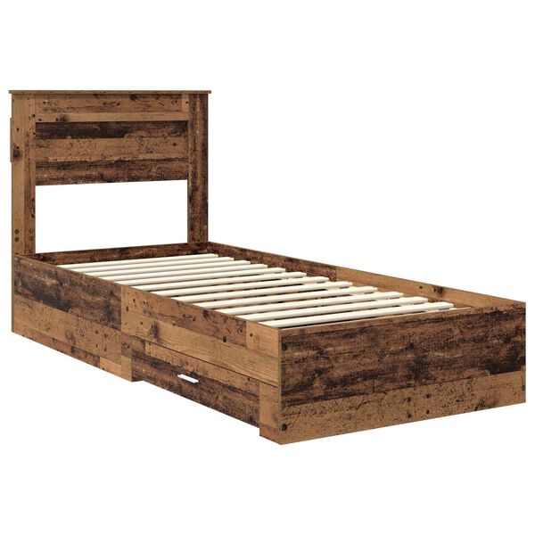 vidaXL Bedframe met lade met hoofdeinde met opslag Bewerkt hout