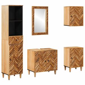 vidaXL Badkamerkastenset 5 st 62 x 33 x 58 cm Massief Mango Hout