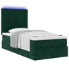 vidaXL Ottoman bed met matrassen en LED's 90x190cm fluweel donkergroen