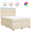 vidaXL Boxspring met matras stof cr&egrave;mekleurig 140x190 cm