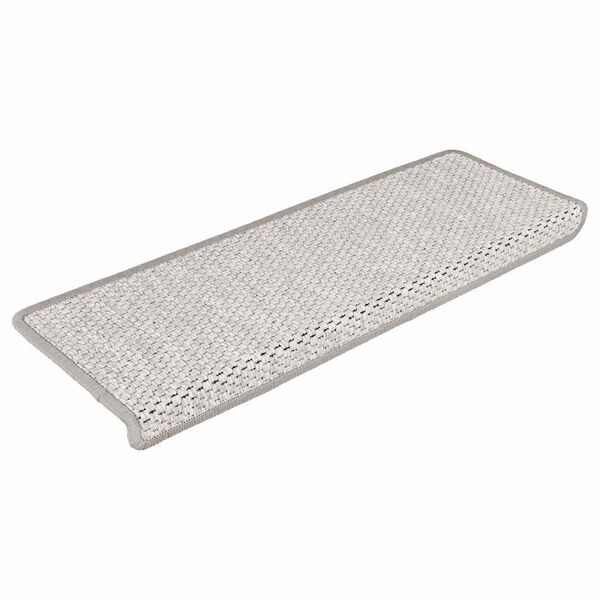 vidaXL Trapmatten zelfklevend 15 st sisal-look 65x21x4 cm platinakleur