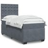 vidaXL Boxspring met matras fluweel donkergrijs 90x190 cm