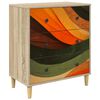 vidaXL Ladekast BONN Retro golfprint 66 x 36,5 x 75 cm Bewerkt hout
