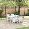 vidaXL Tuin Eetset 5 pcs Wit Polt riet