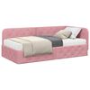 vidaXL Hoekbedframe met matras met hoofdeinde Roze 90 x 190 cm Fluweel