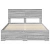 vidaXL Bedframe met hoofdeinde Grijs Sonoma 135 x 190 cm Bewerkt hout
