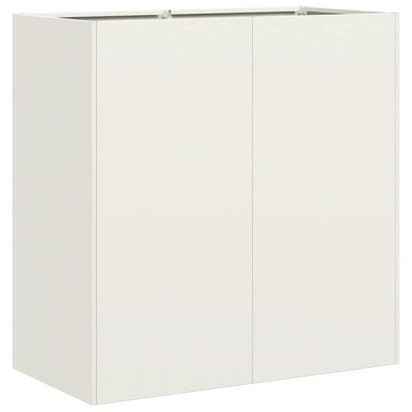 vidaXL Plantenbak 80x40x80 cm koudgewalst staal wit