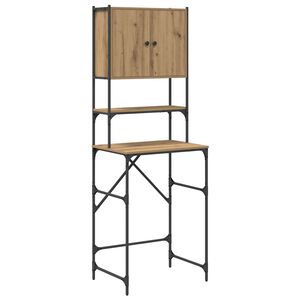 vidaXL Wasmachinekast Artisanaal eiken 68 x 48,5 x 194 cm Bewerkt hout
