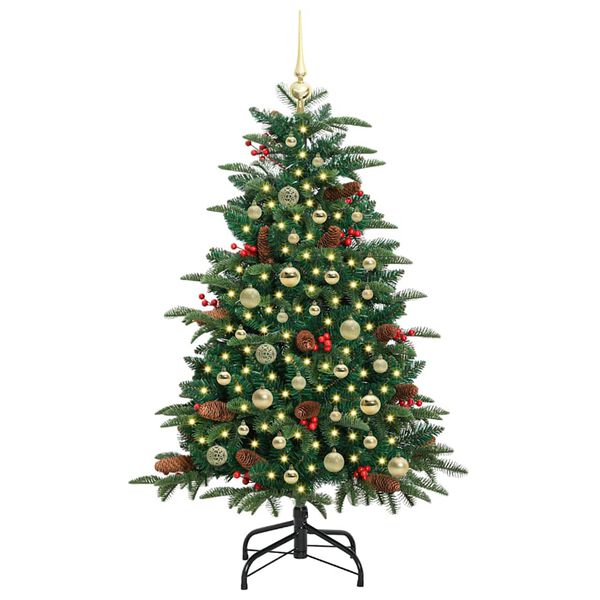 vidaXL Kunstkerstboom Groen 150 cm PVC en Metaal en Plastic