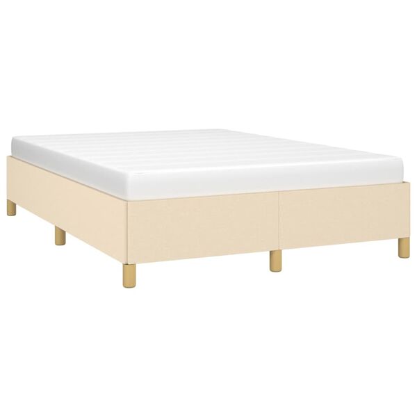 vidaXL Bedframe zonder matras stof cr&egrave;mekleurig 140x190 cm