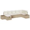 vidaXL Bankstel 7 st poly rattan